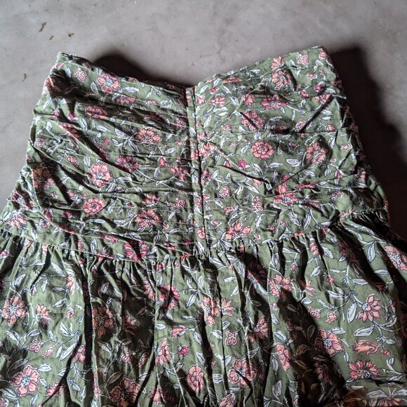 Sézane Julia Skirt | Khaki Indian flowers - Picture 5 of 16